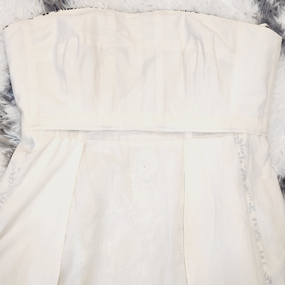 J. Crew Ella Strapless White & Black Floral Shift Cotton Blend Dress Size: 6 - Picture 15 of 16